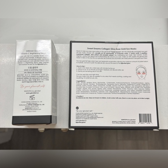 Glowiest Skincare Duo – Vitamin C Serum & Rose Gold Eye Masks Korean Skincare - Picture 2 of 3